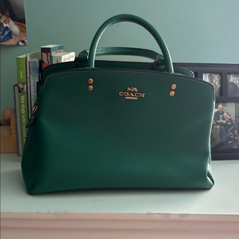 Coach Forest Green Leather Satchel